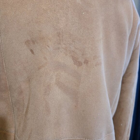 women's full length, lambskin coat with fur trim and shawl collar (size 12/med) - Picture 14 of 14